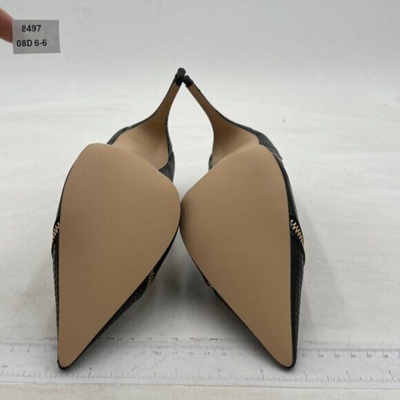 YDN Women Sexy Pointed Toe Slip on Pumps Zipper Snake Pattern Stiletto High Heel - Picture 6 of 7